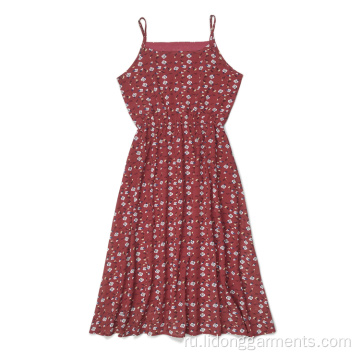 Женские винтажные ретро шифоновые цветочные печатные платье